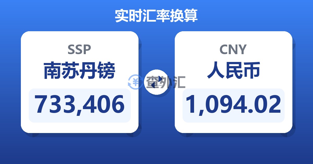 733,406南苏丹镑兑人民币