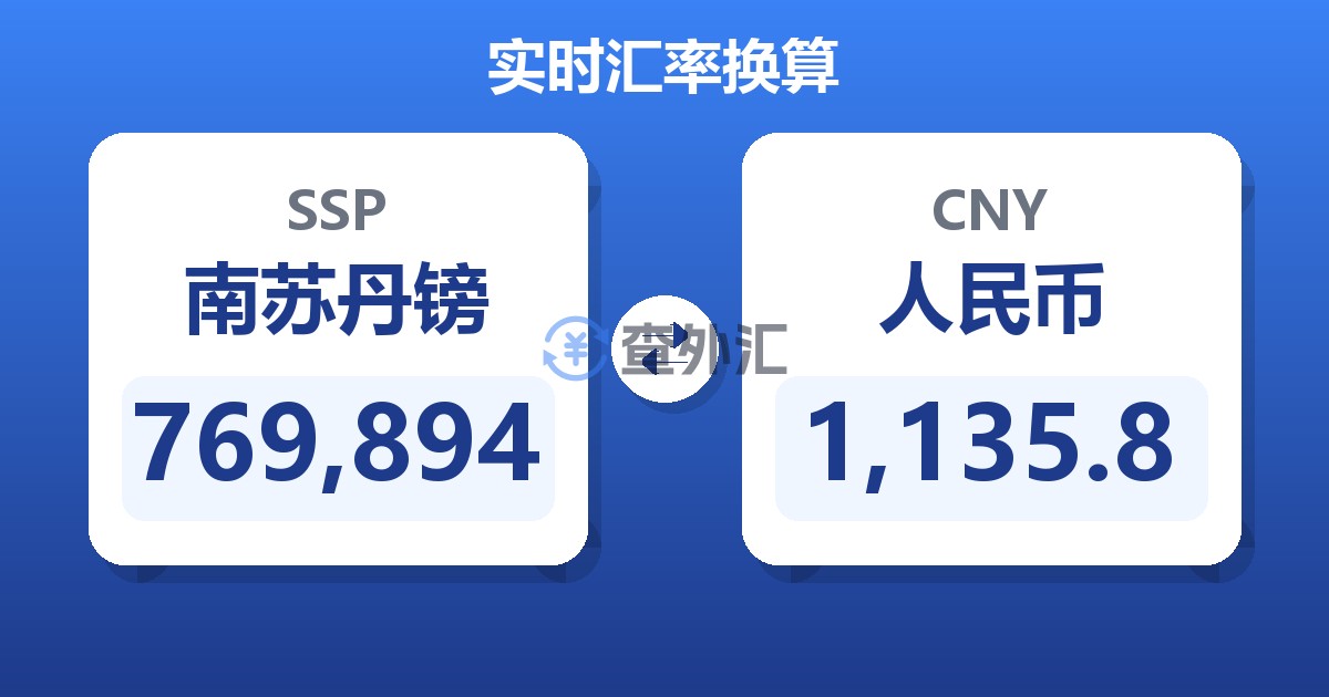 769,894南苏丹镑兑人民币