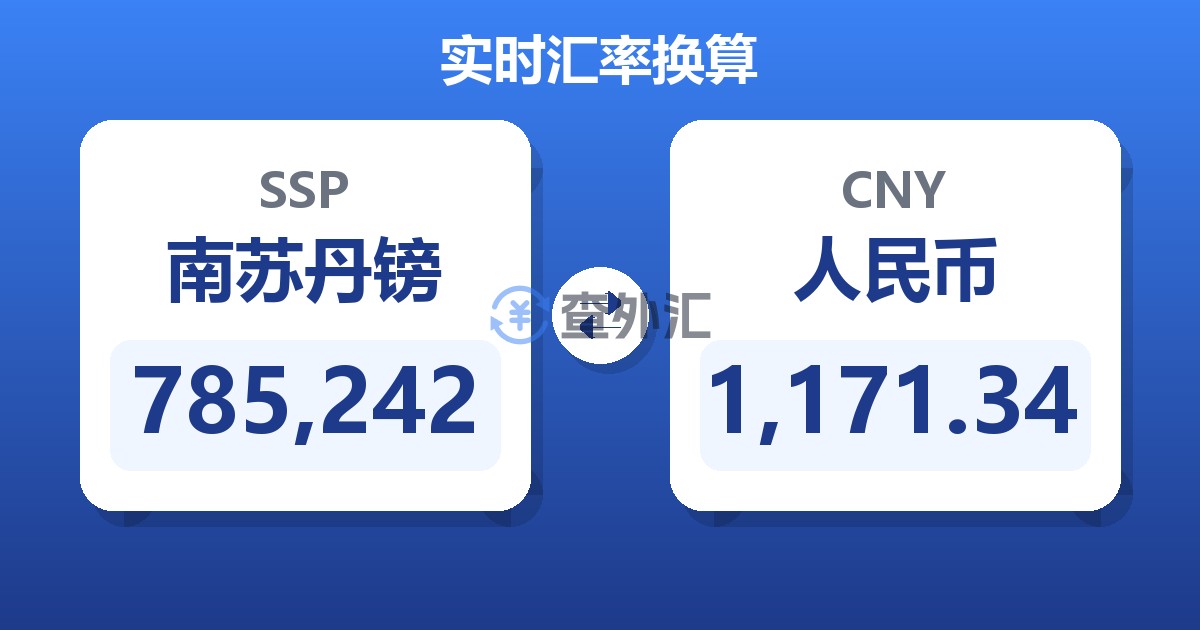 785,242南苏丹镑兑人民币