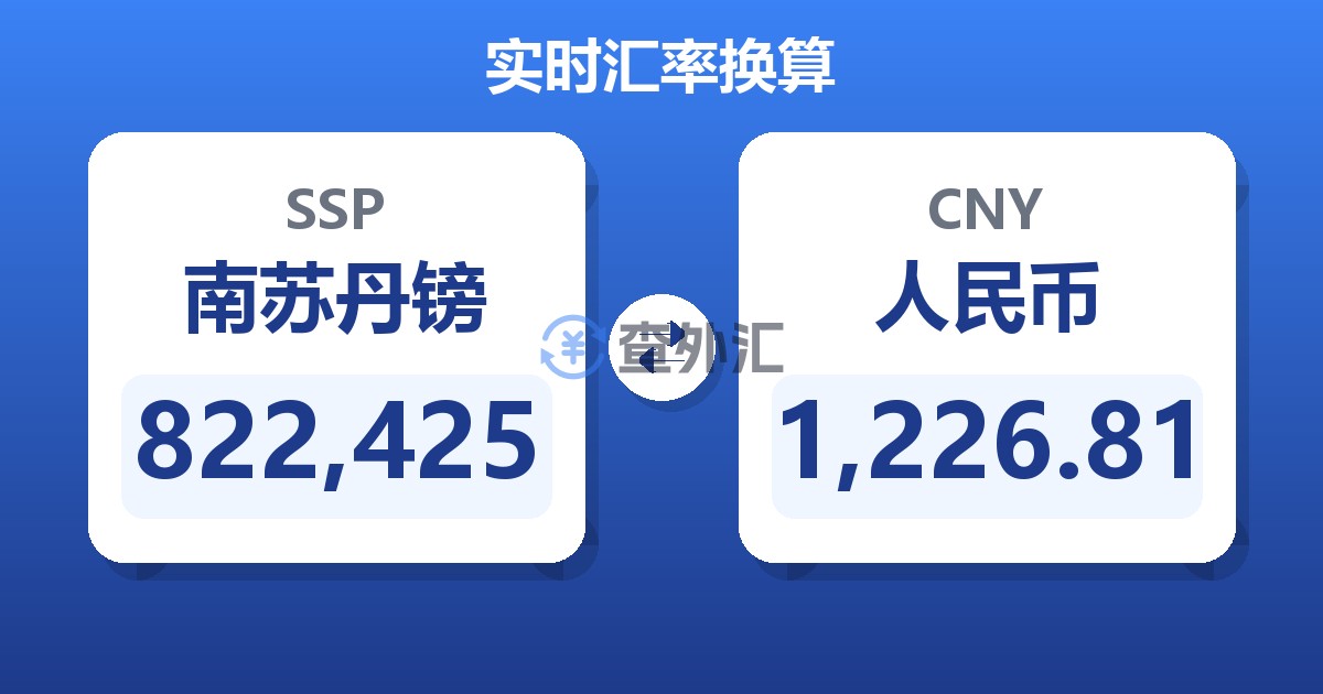 822,425南苏丹镑兑人民币