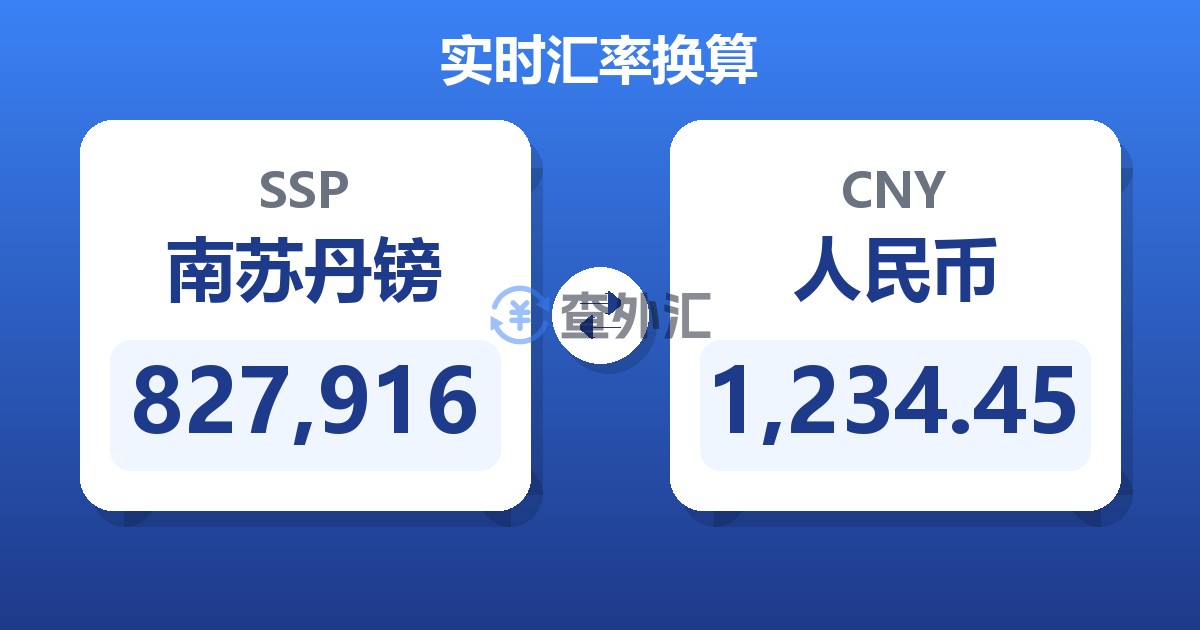 827,916南苏丹镑兑人民币