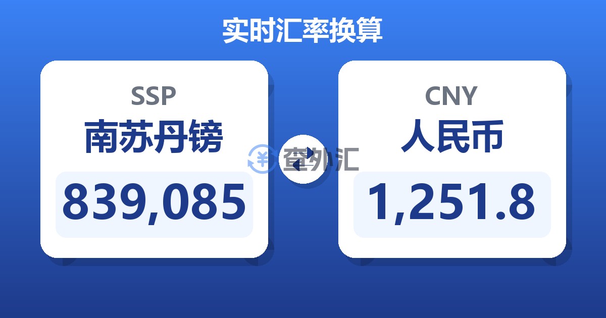 839,085南苏丹镑兑人民币