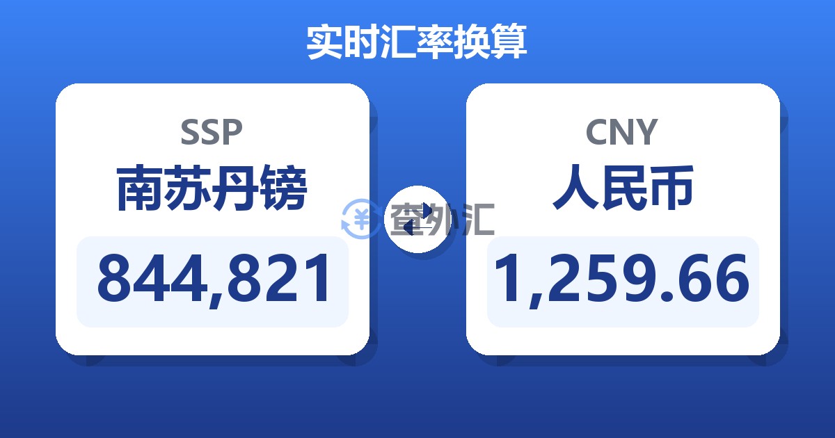 844,821南苏丹镑兑人民币