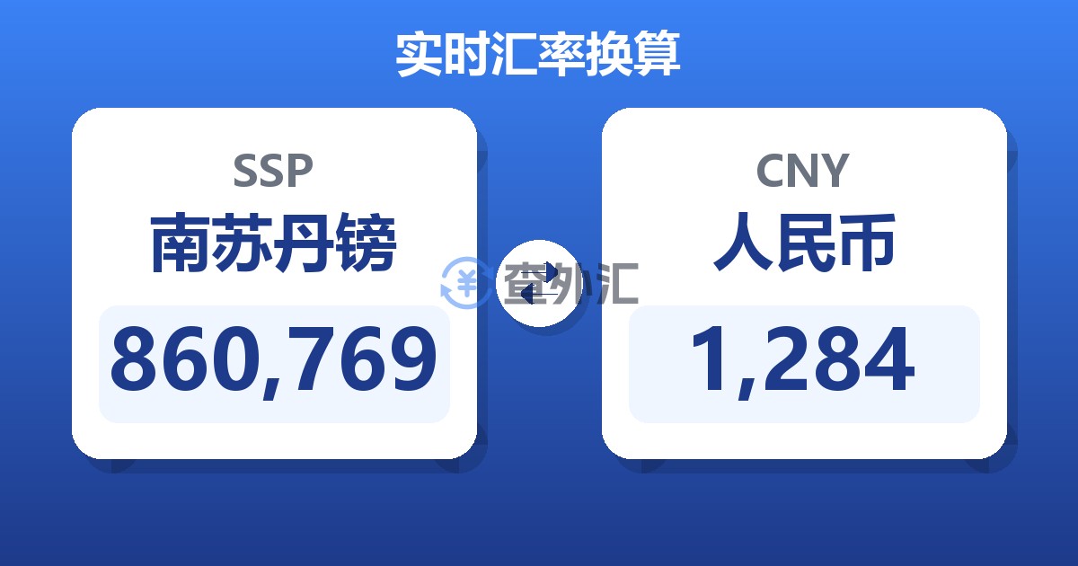 860,769南苏丹镑兑人民币