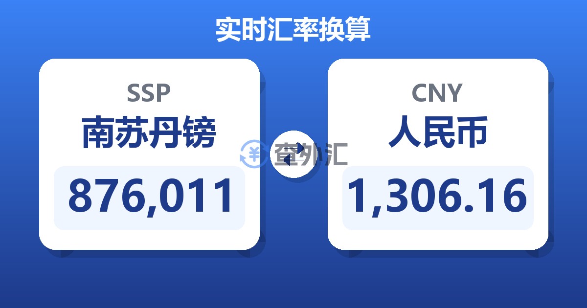876,011南苏丹镑兑人民币