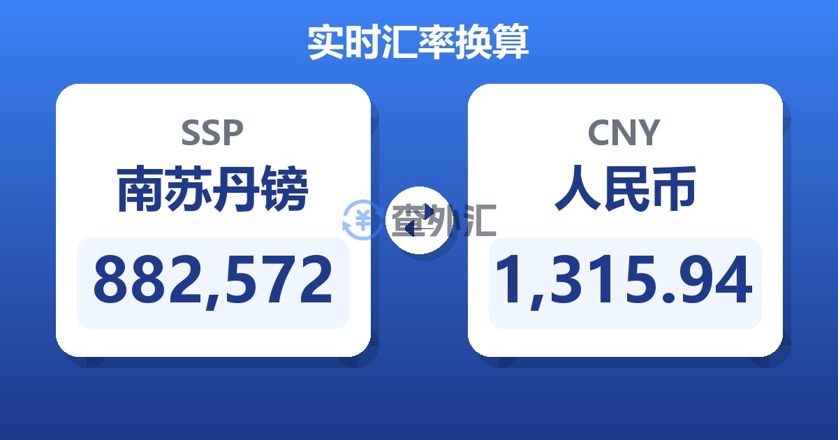 882,572南苏丹镑兑人民币