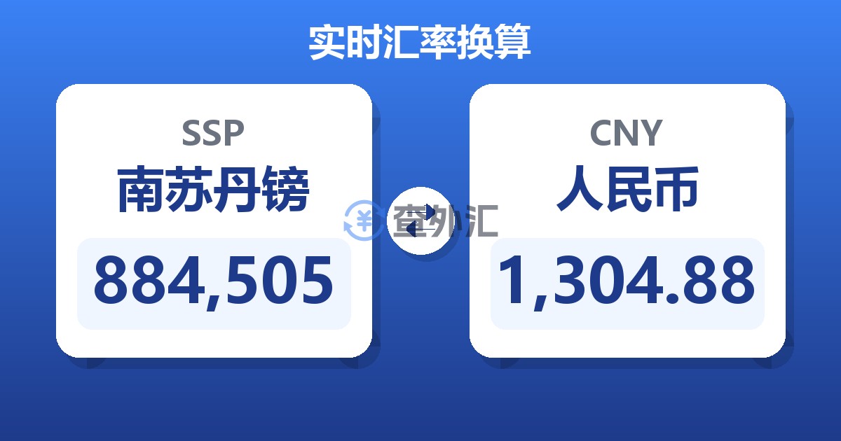 884,505南苏丹镑兑人民币