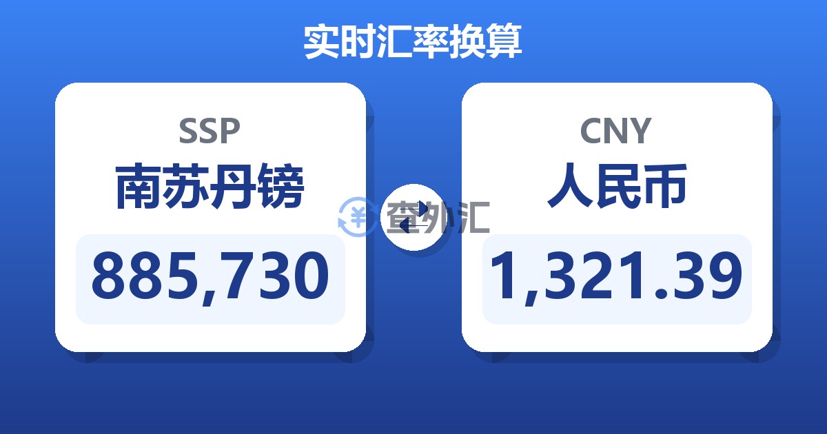 885,730南苏丹镑兑人民币