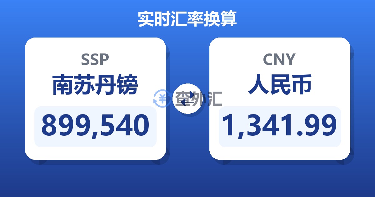 899,540南苏丹镑兑人民币