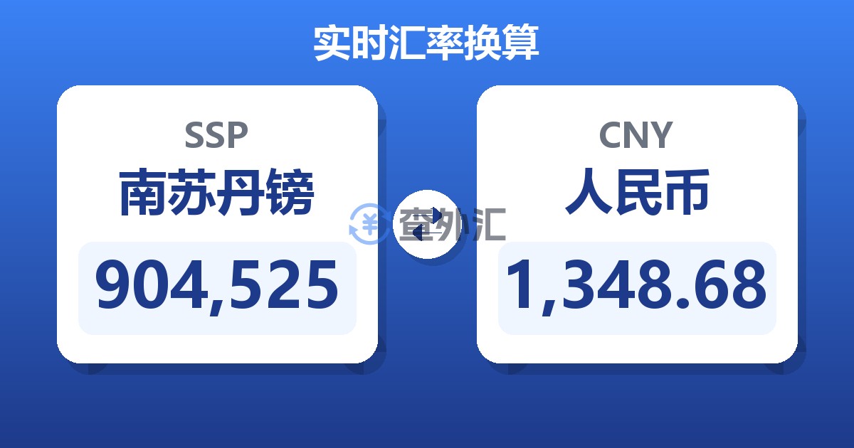 904,525南苏丹镑兑人民币