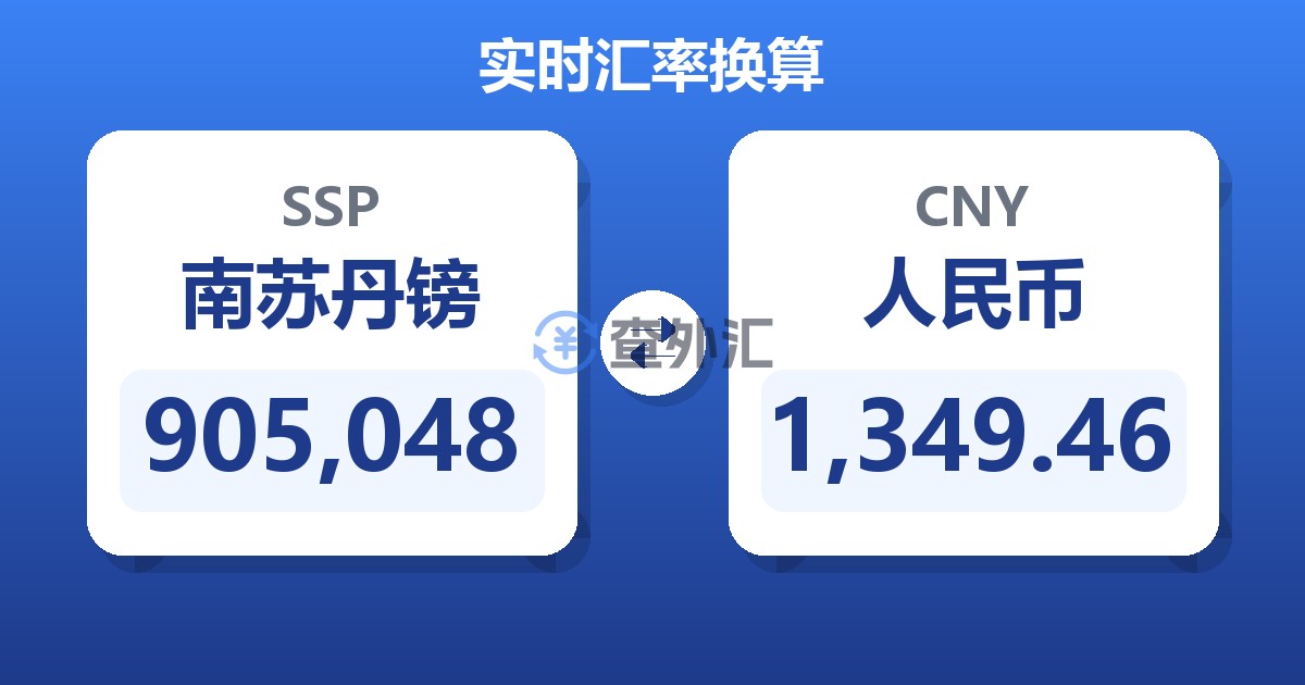 905,048南苏丹镑兑人民币