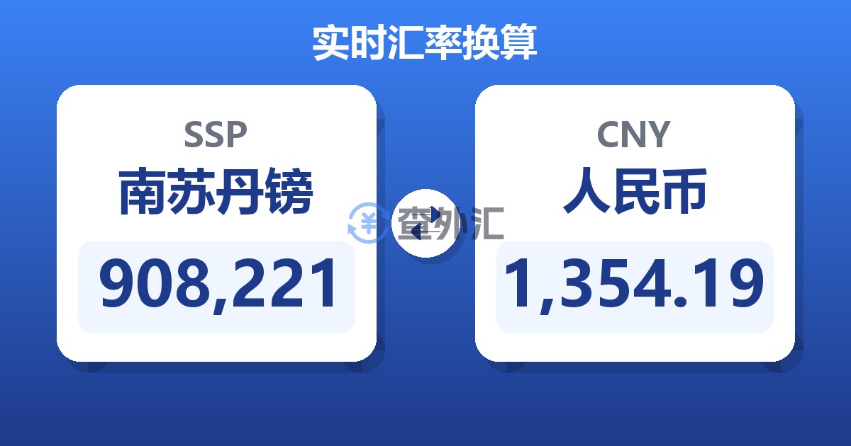908,221南苏丹镑兑人民币