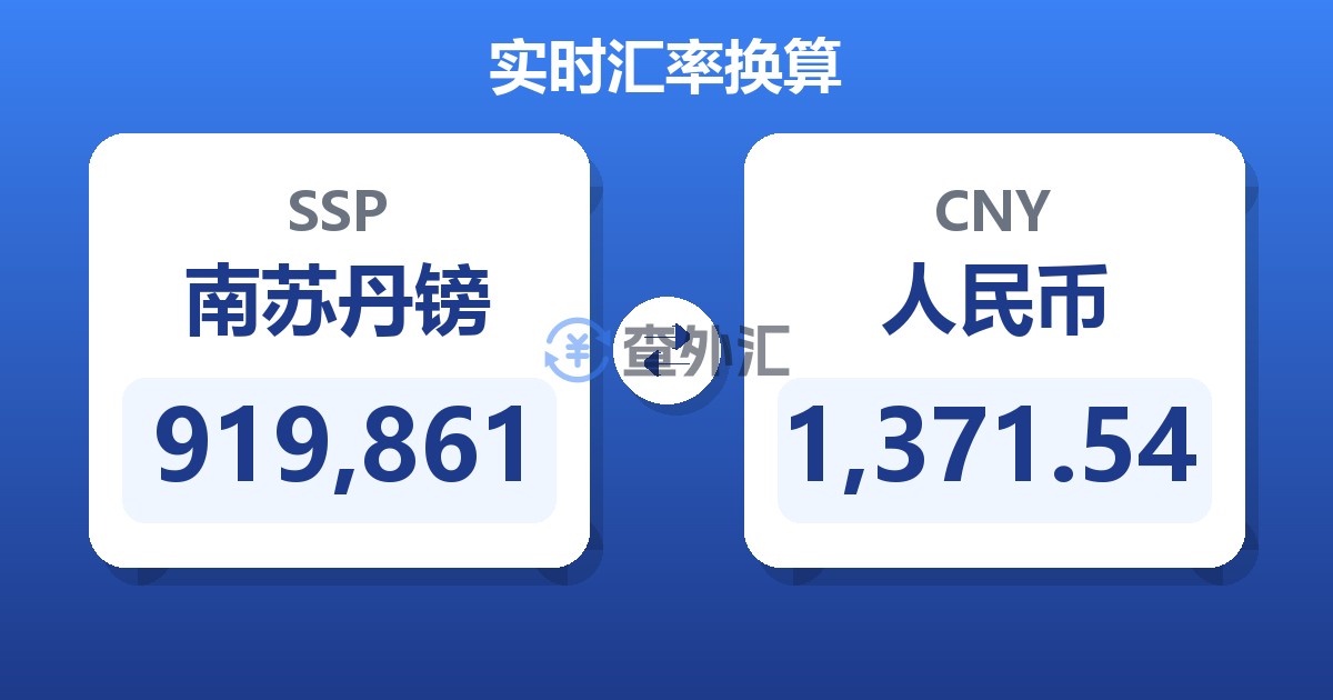 919,861南苏丹镑兑人民币