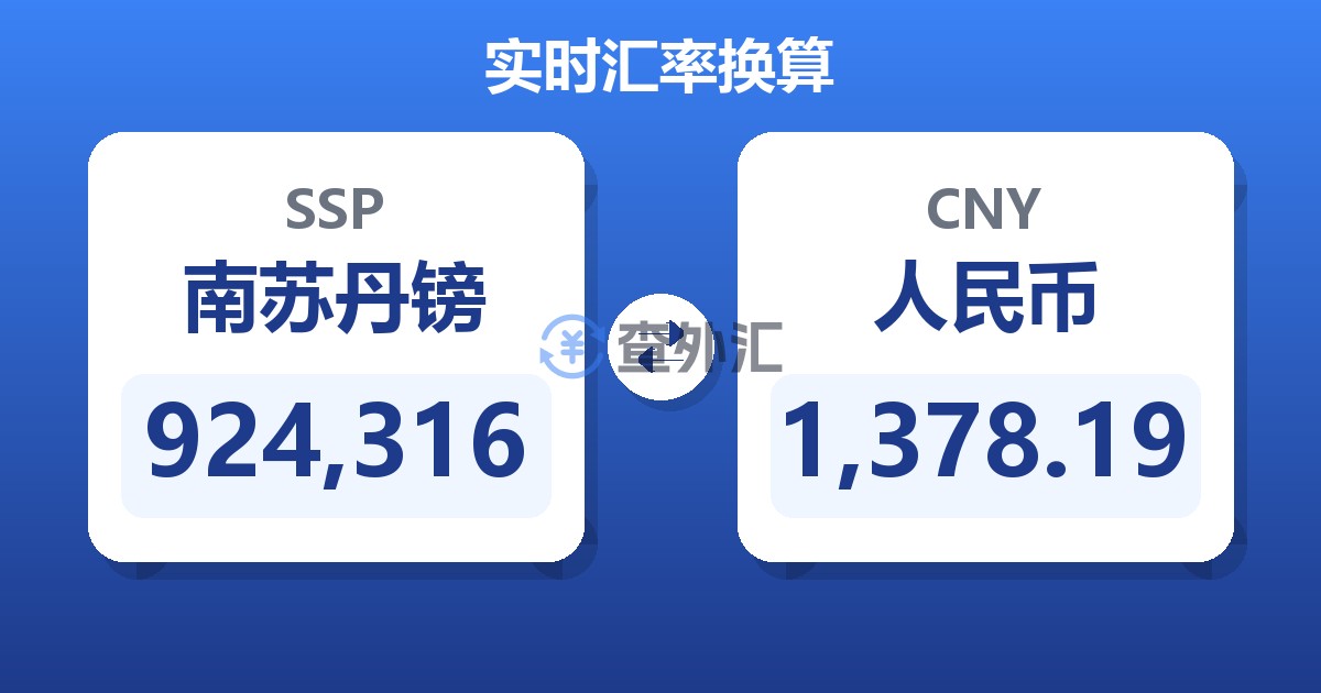 924,316南苏丹镑兑人民币