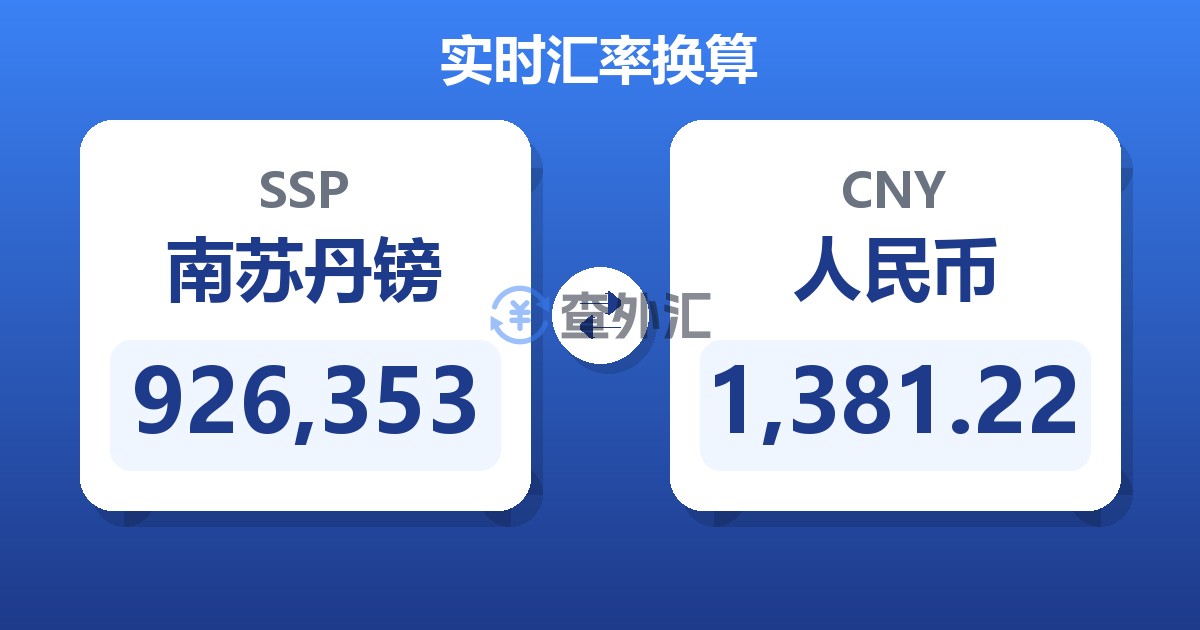 926,353南苏丹镑兑人民币