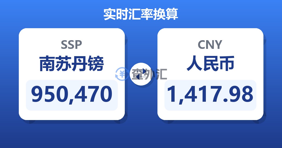 950,470南苏丹镑兑人民币