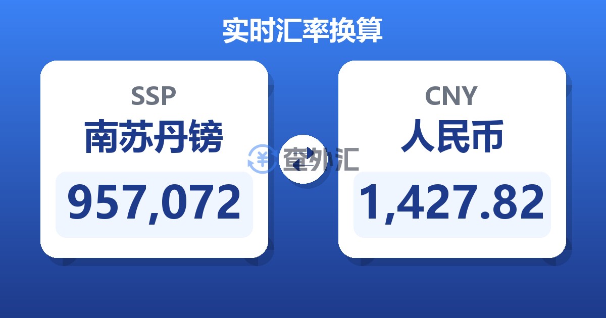 957,072南苏丹镑兑人民币