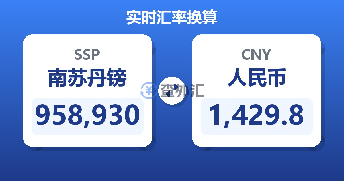 958,930南苏丹镑兑人民币