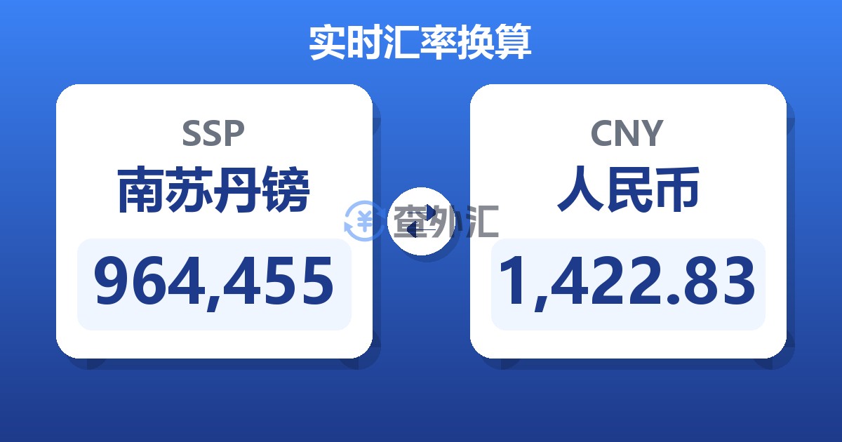 964,455南苏丹镑兑人民币