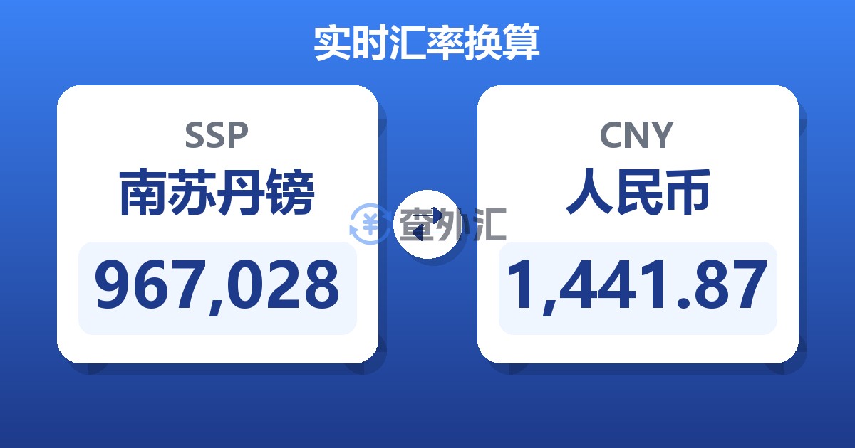 967,028南苏丹镑兑人民币