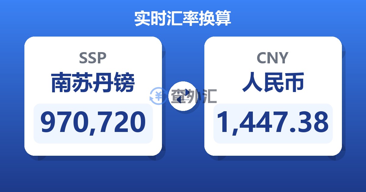 970,720南苏丹镑兑人民币