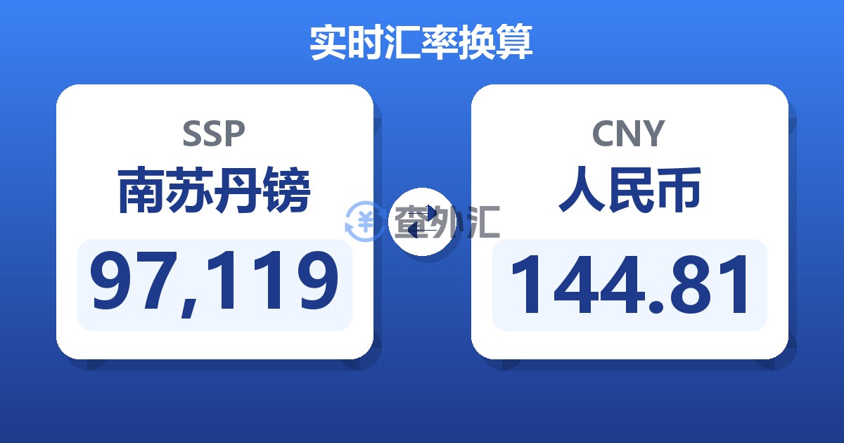 97,119南苏丹镑兑人民币