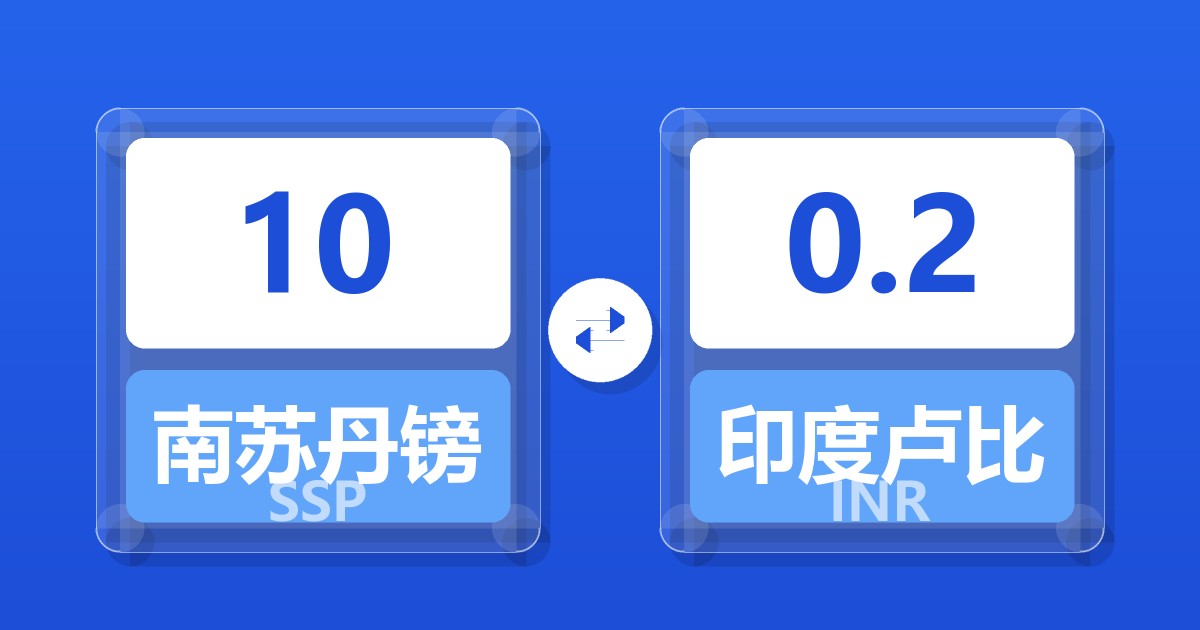 10南苏丹镑兑印度卢比