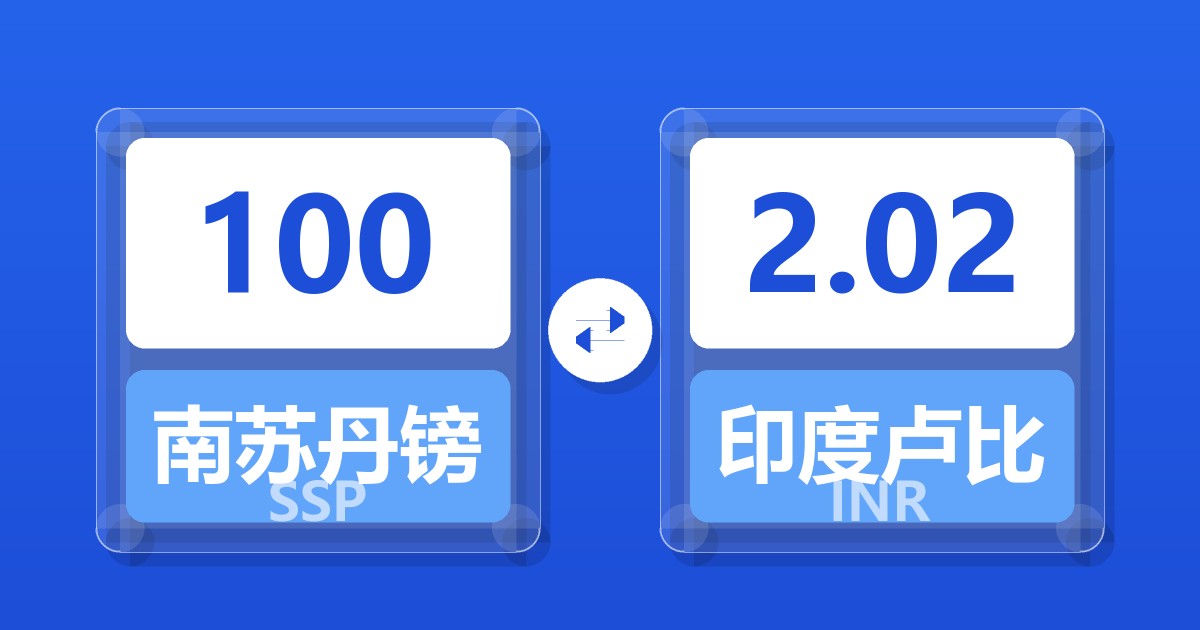 100南苏丹镑兑印度卢比