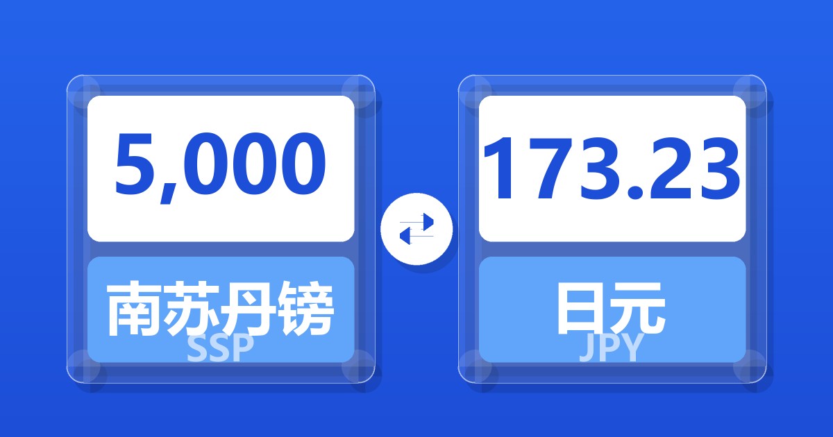 5,000南苏丹镑兑日元