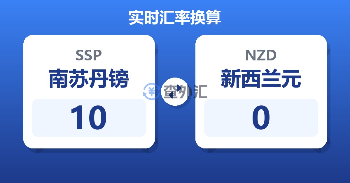 10南苏丹镑兑新西兰元