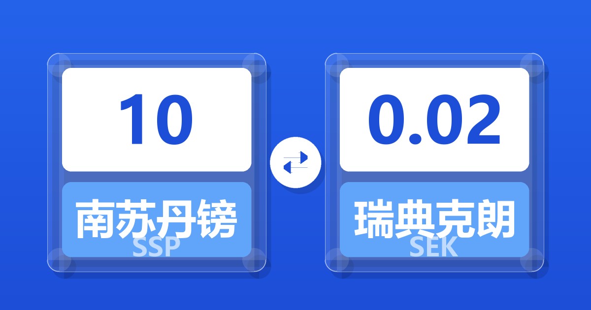 10南苏丹镑兑瑞典克朗