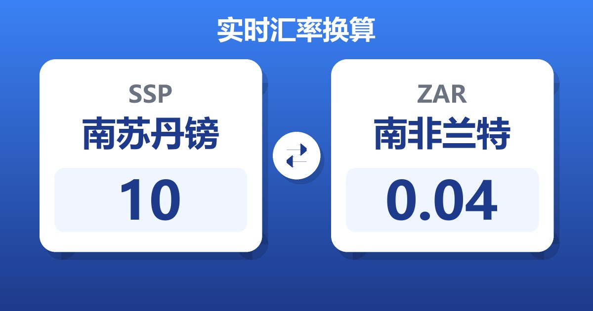 10南苏丹镑兑南非兰特