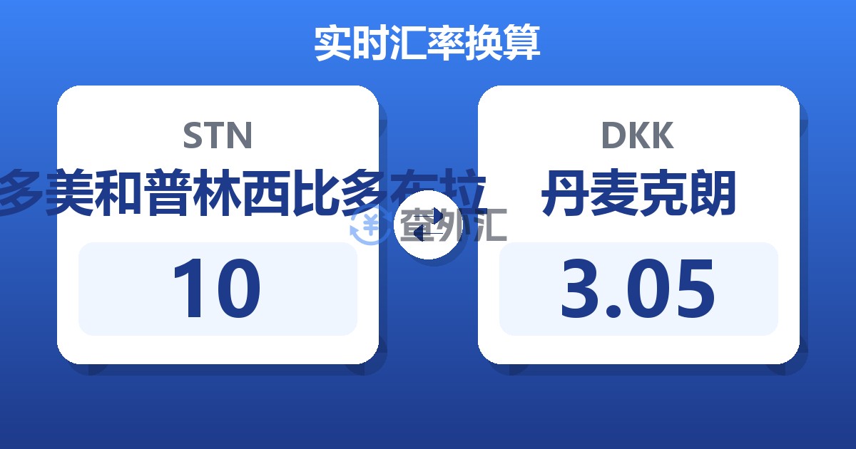 10圣多美和普林西比多布拉兑丹麦克朗