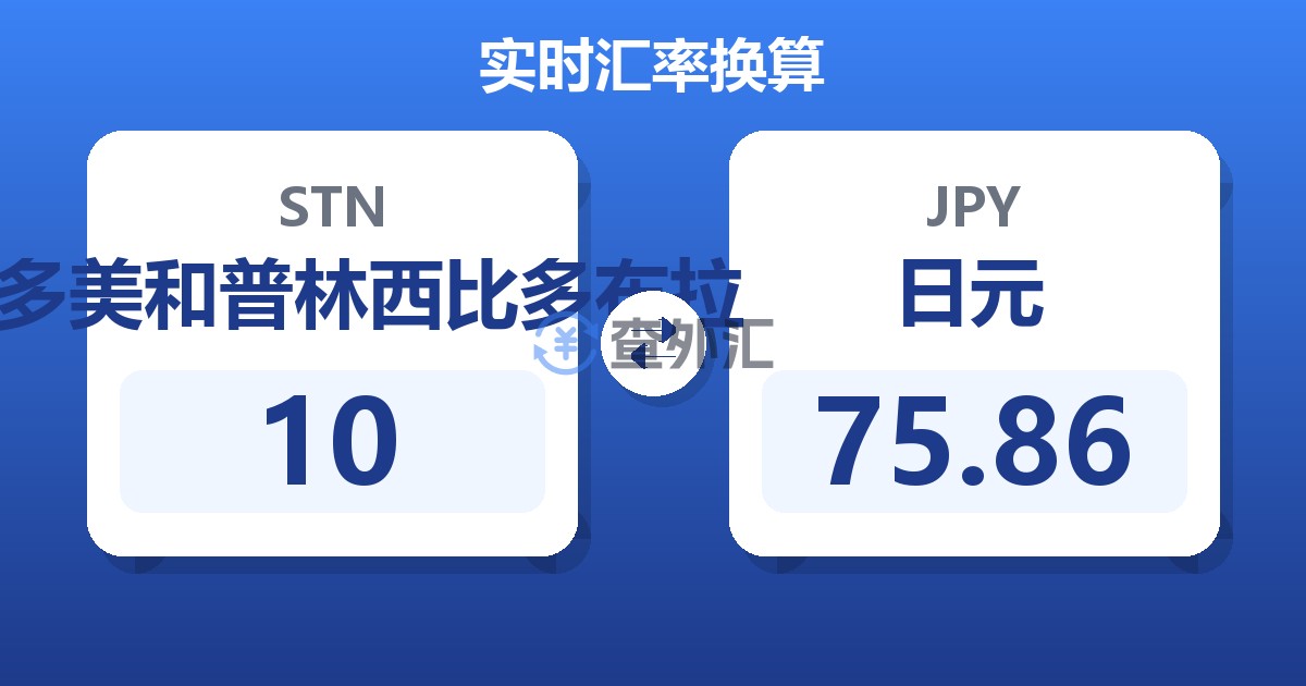 10圣多美和普林西比多布拉兑日元