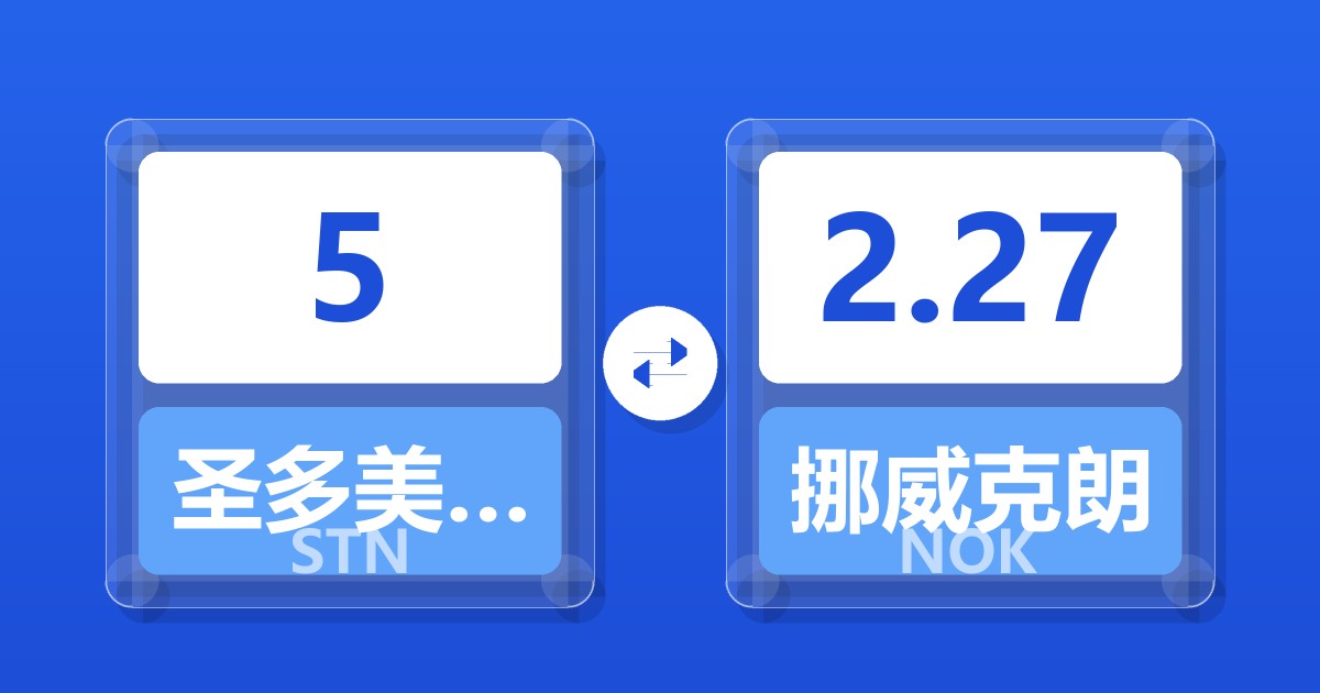 5圣多美和普林西比多布拉兑挪威克朗