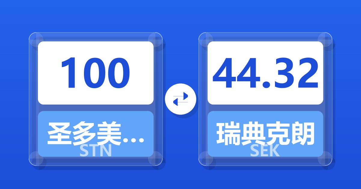 100圣多美和普林西比多布拉兑瑞典克朗
