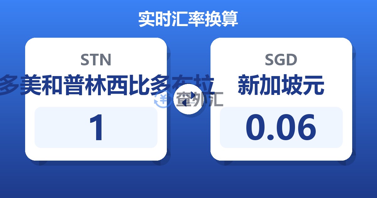 1圣多美和普林西比多布拉兑新加坡元