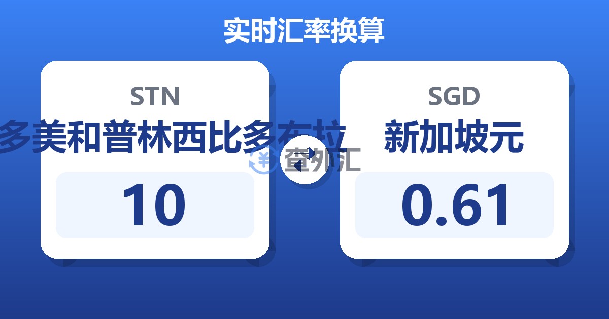 10圣多美和普林西比多布拉兑新加坡元