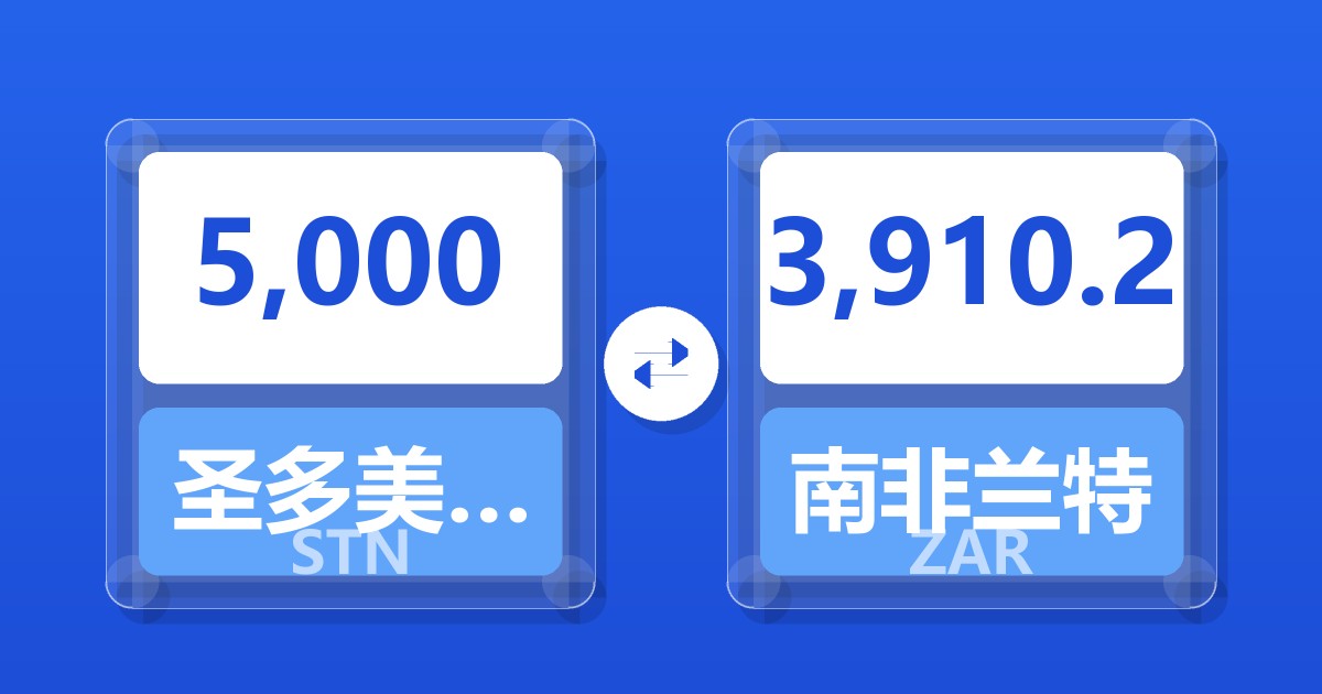 5,000圣多美和普林西比多布拉兑南非兰特