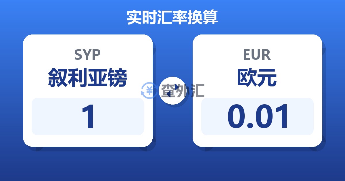 1叙利亚镑兑欧元