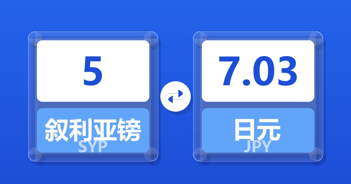 5叙利亚镑兑日元