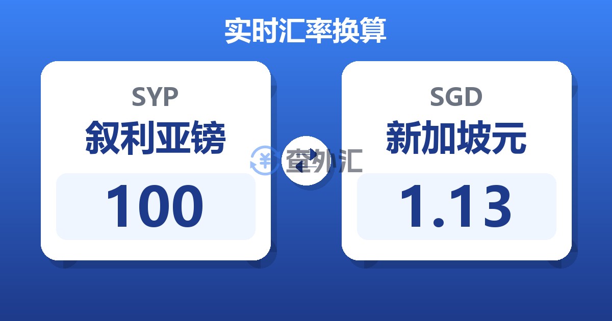 100叙利亚镑兑新加坡元