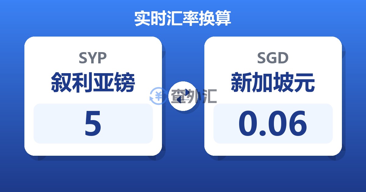 5叙利亚镑兑新加坡元