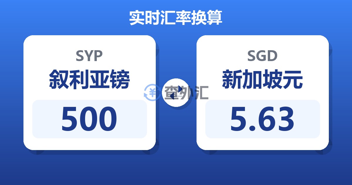 500叙利亚镑兑新加坡元