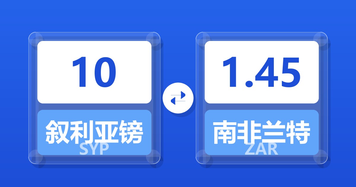 10叙利亚镑兑南非兰特