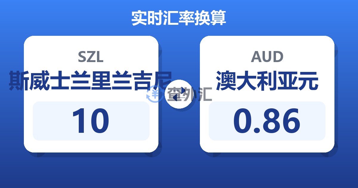 10斯威士兰里兰吉尼兑澳大利亚元