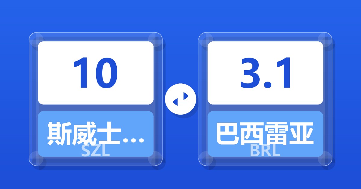 10斯威士兰里兰吉尼兑巴西雷亚尔
