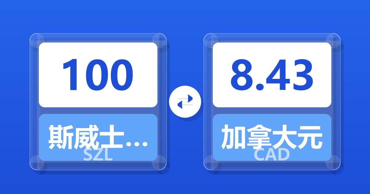 100斯威士兰里兰吉尼兑加拿大元