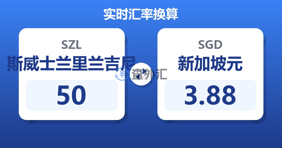 50斯威士兰里兰吉尼兑新加坡元