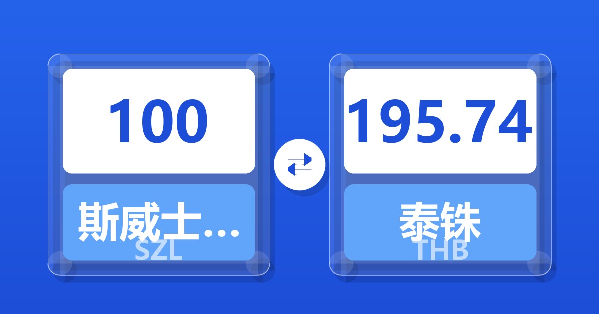 100斯威士兰里兰吉尼兑泰铢